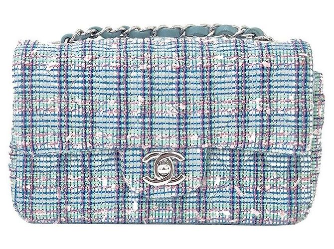 Chanel Mini-Crossbody-Bag aus Tweed Mehrfarben