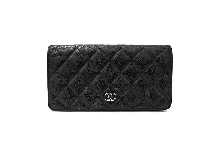 Chanel Caviar Long Wallet Schwarz