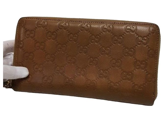 Gucci Sima Bamboo Decoration Organizer Long Wallet Brown