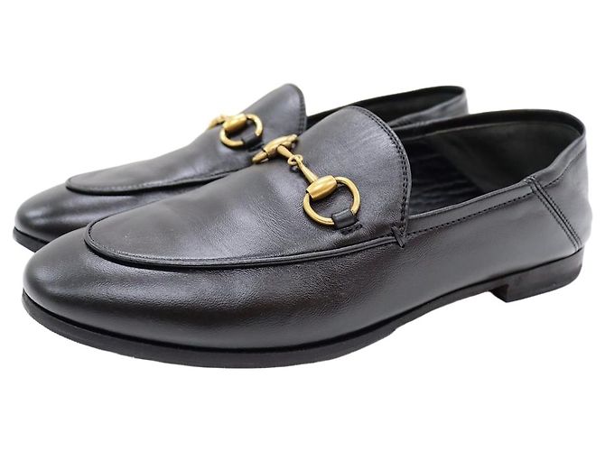 Gucci Mocassim de couro com bico de freio Marrom