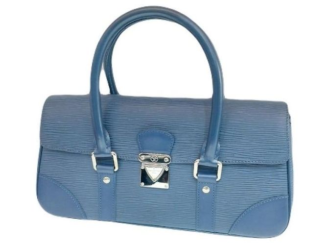 Louis Vuitton LV Secours PM Epi Leather Tote Bag Blue Top Handle Bag Blau