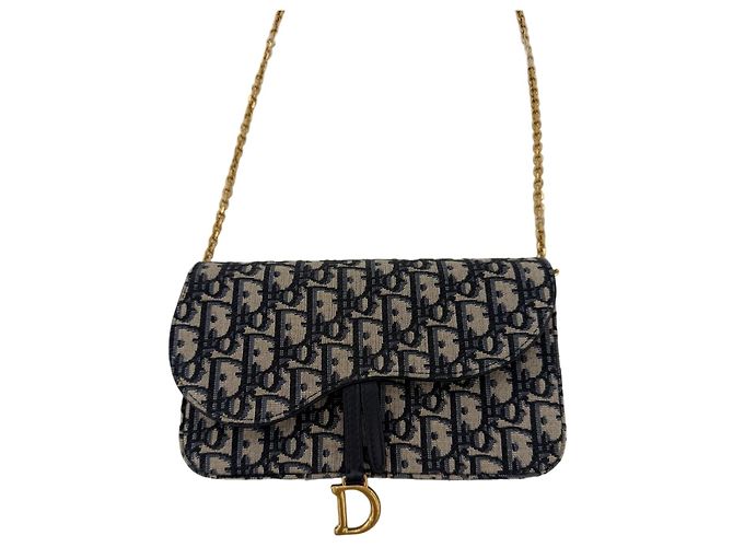 Dior Bolsa transversal de corrente Saddle Multicor