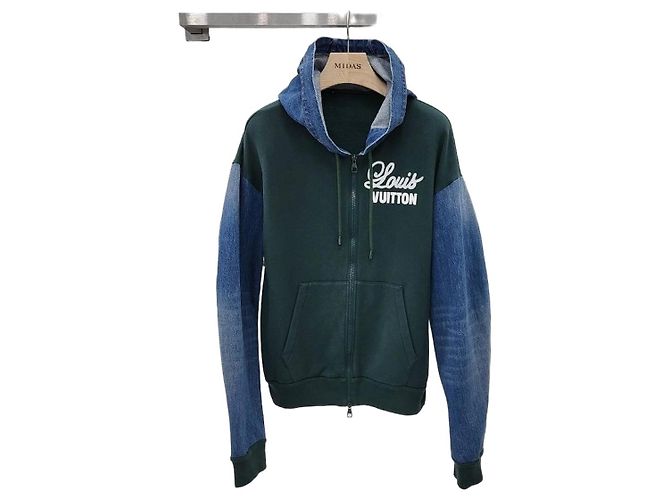 Louis Vuitton Giacca con cappuccio in denim ibrido Multicolore