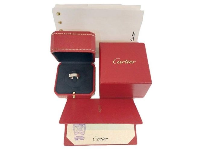 Cartier White Gold Love Ring Ring Size Width Red