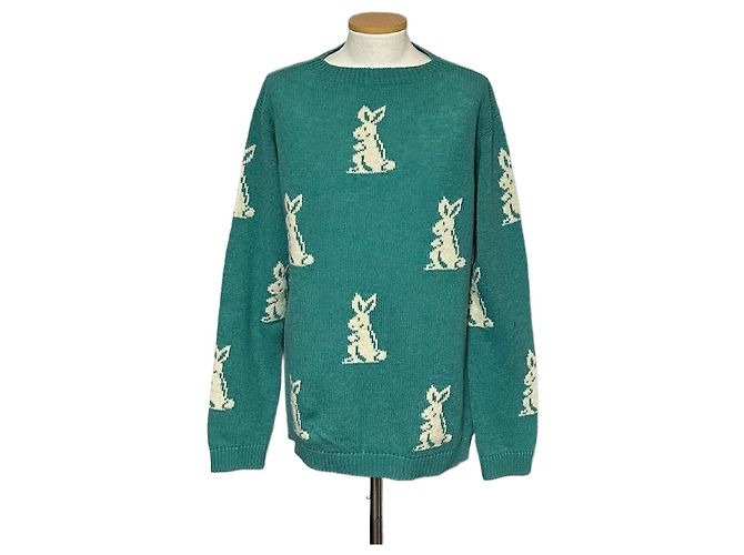 Prada Strick mit Hasen-Logo Blau 