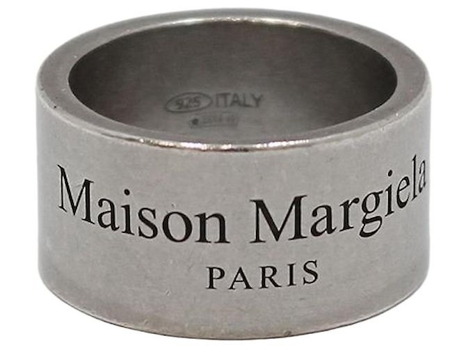Maison Martin Margiela Maison Margiela Silver Logo Engraving Wide Ring Silvery