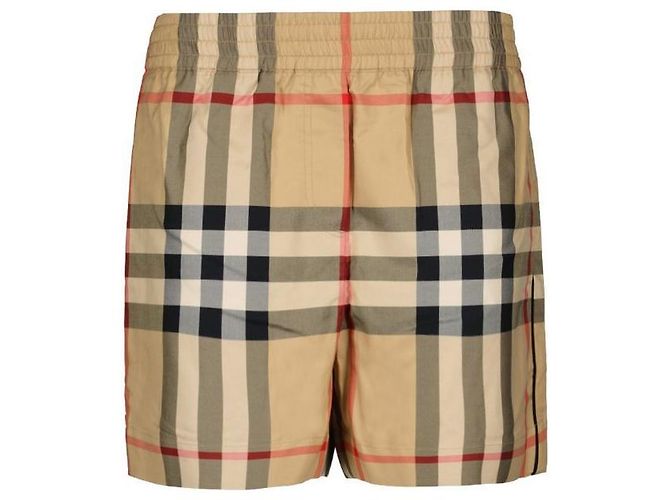Burberry Short de algodón a cuadros Naranja