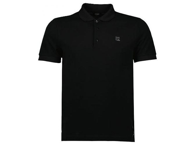 Fendi FF Metal Piquet Polo Black