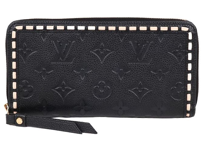 Louis Vuitton Empreinte Stitch Black Zipper Long Wallet