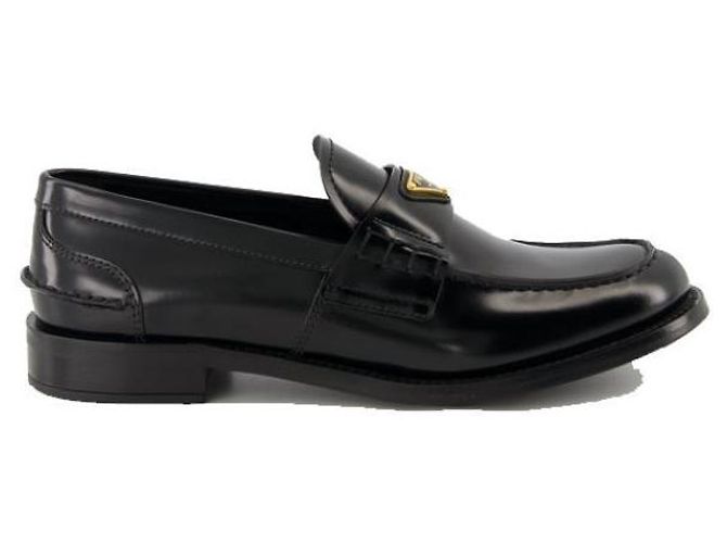 Prada Mocassini in pelle spazzolata Nero