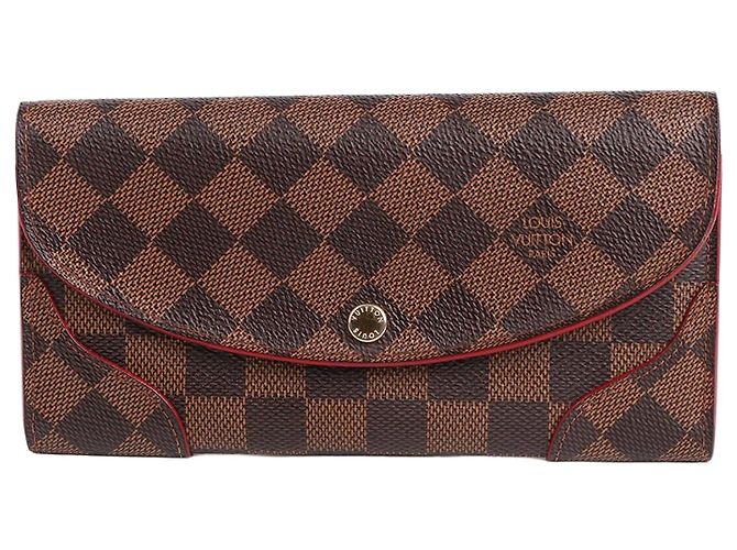 Louis Vuitton Damier Ebene Kaissa Flap Long Wallet Brown