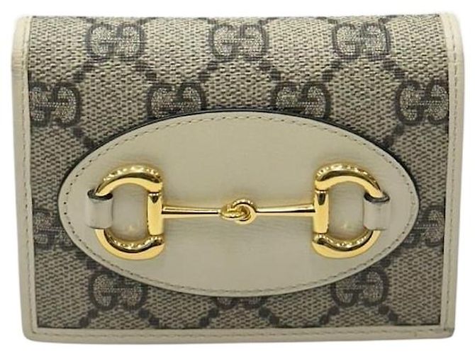 Horsebit 1955 Gucci Carteira pequena Horsebit Bege Marrom