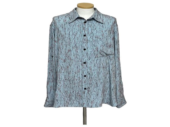 Bottega Veneta Camisa de viscose texturizada com riscas e bordados Multicor