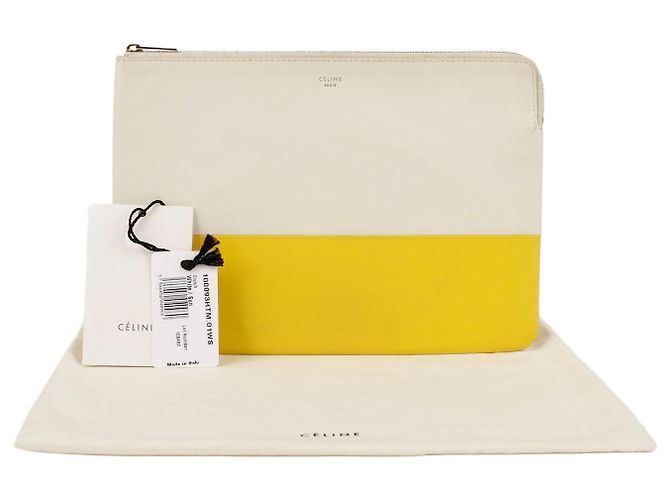 Céline Clutch in pelle bicolore D'oro