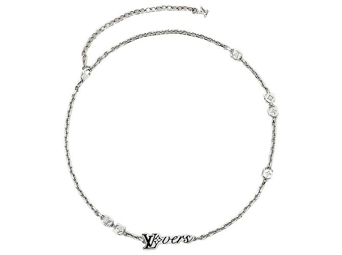 Slender Louis Vuitton Collana Vers Dice Argento Metallo