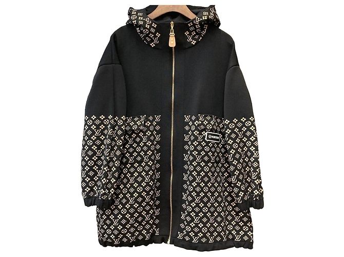 Louis Vuitton Oversized Strickkapuzenpullover aus Wolle für Damen Schwarz