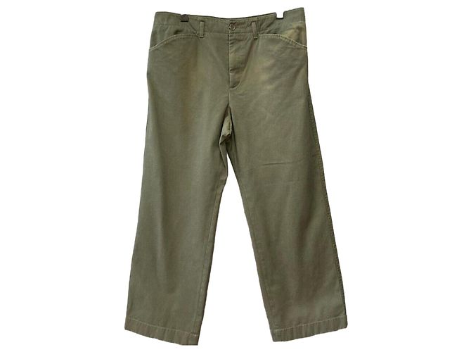 Gucci Pantalones de algodón Khaki Castaño