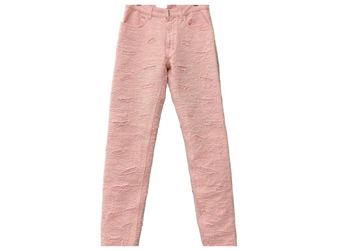 Givenchy Distressed Boro Slim Fit Pants Pink