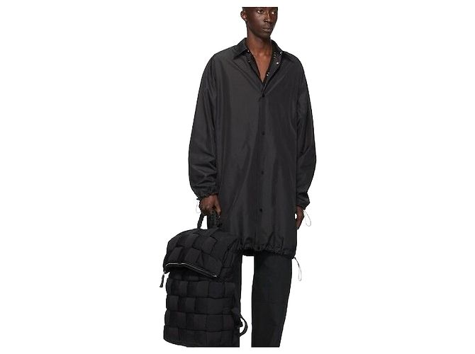 Bottega Veneta Nylon Technical Oversized Coat Black