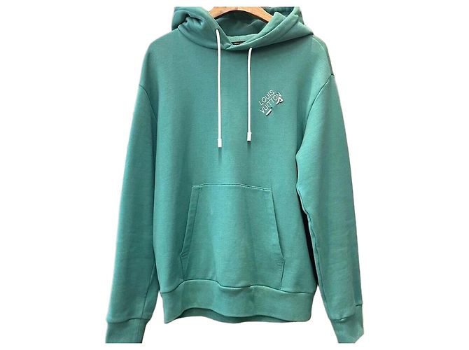 Louis Vuitton Logo Bestickter Signature Hoodie Grün