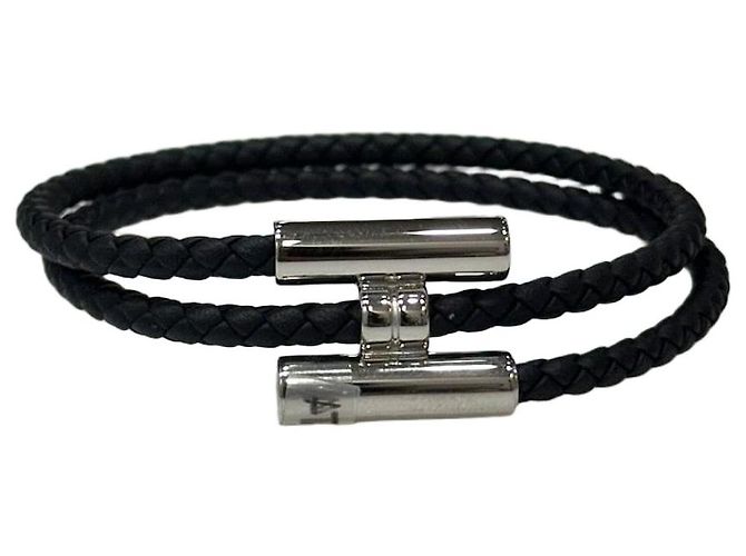Hermès Herrenarmband Tunis Tresor Schwarz Silber 