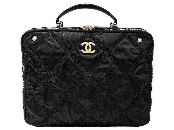 Chanel Borsa da viaggio Grogain Nero
