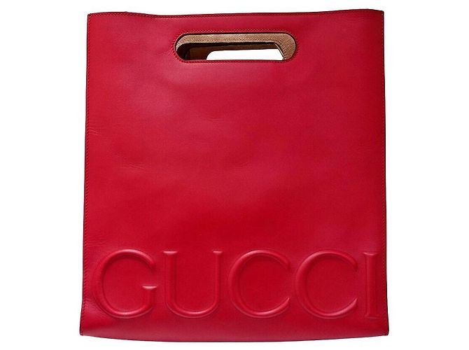 Gucci Leder-Tote-Bag Rot
