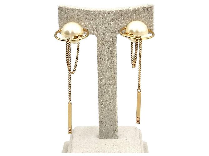 Dior Pendientes decorados con perlas Multicolor