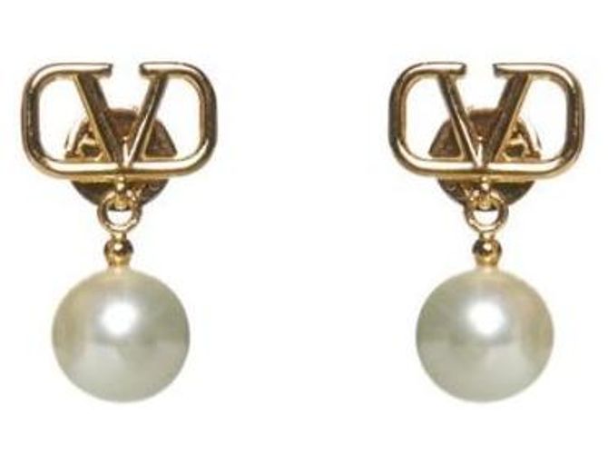 Valentino Brincos de pérolas com logo Multicor