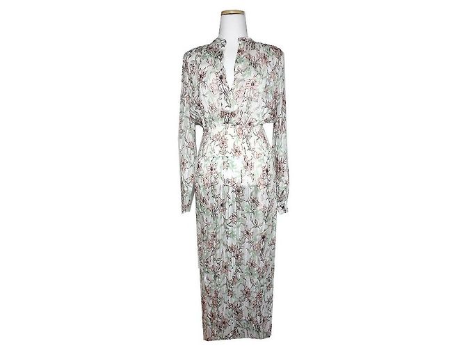 Rag & Bone Abito maxi trasparente floreale Verde