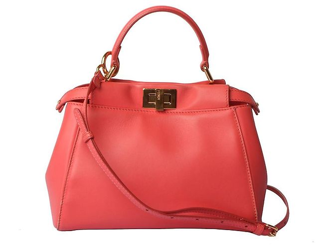 Fendi Mini borsa a tracolla Peekaboo Rosso