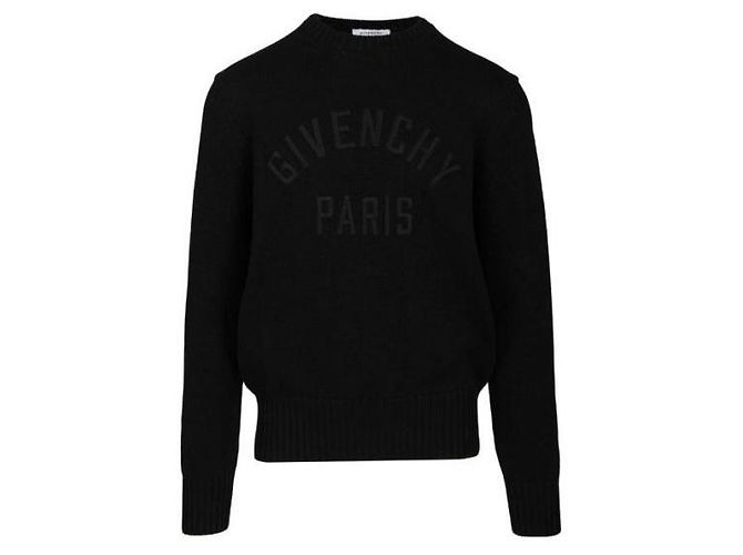 Givenchy Suéter de algodón Paris Detail Negro