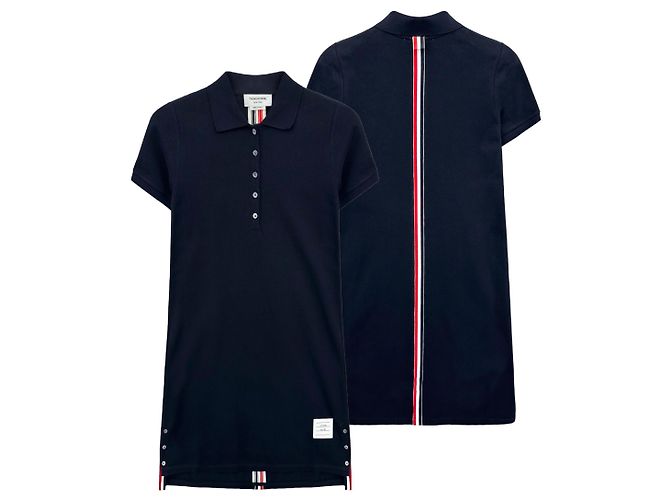 Thom Browne Abito con colletto a righe da donna Blu