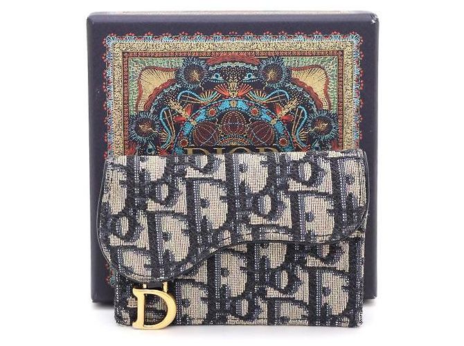 Dior Cartera de solapa Oblique Saddle Azul