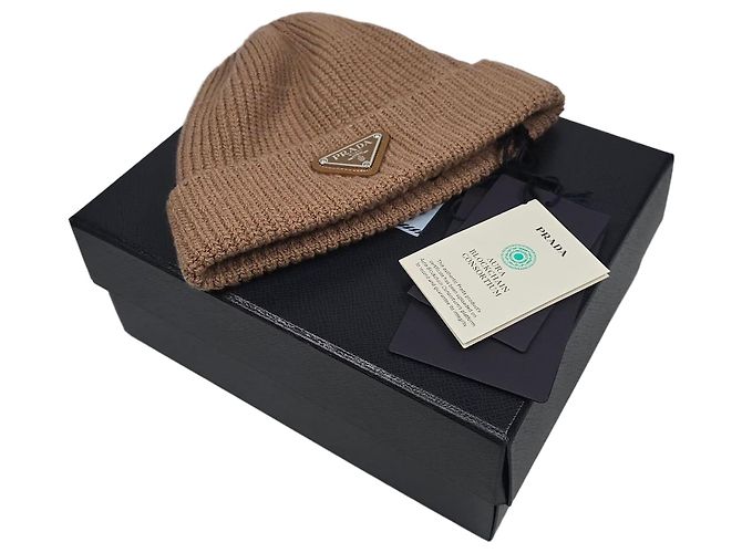 Prada Triangle Logo Wool Cashmere Beanie Multiple colors