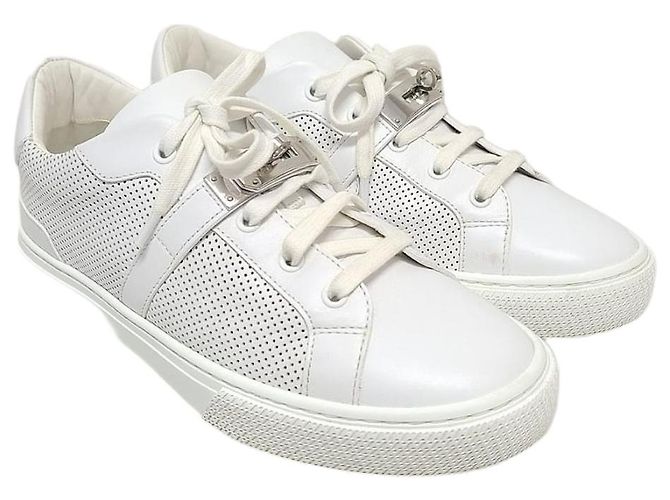 Hermès White Silver Day Kelly Sneaker Weiß