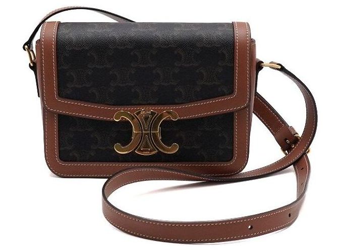 Triomphe Céline Borsa a Spalla e Borsa a Tracolla Marrone 