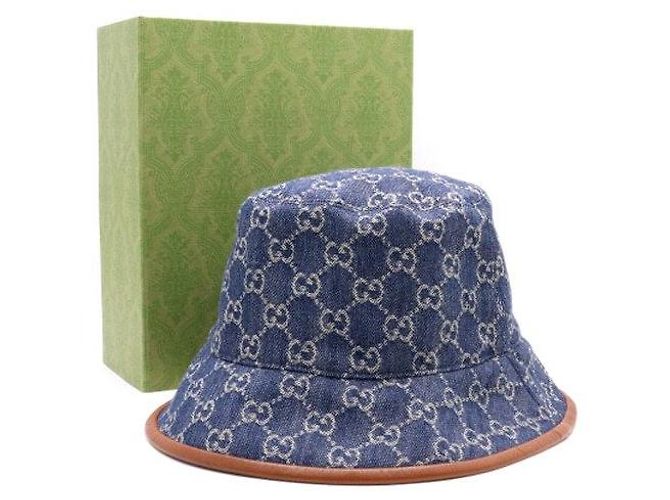 Gucci Canvas Bucket Hat Blau 