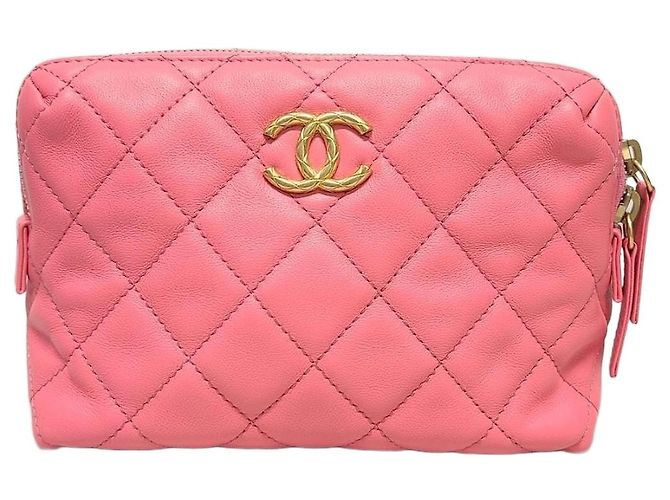 Chanel Mini borsa a tracolla bowling in pelle di vitello rosa