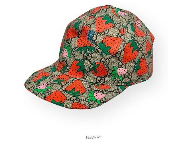 Gucci Strawberry Baseball Cap Mehrfarben