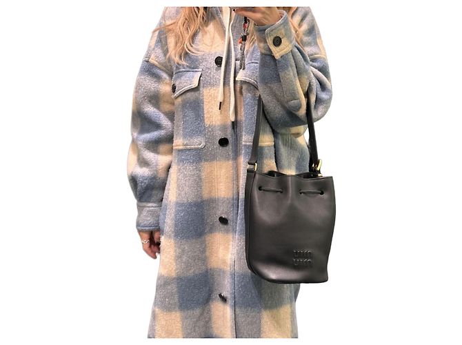 Miu Miu Bolso cubo de cuero negro Multicolor