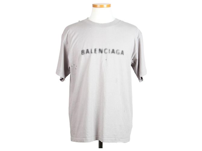 Balenciaga Vintage Jersey T-Shirt Grau Braun