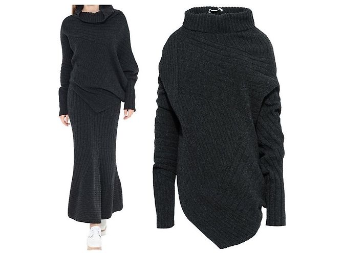 Stella Mc Cartney Asymmetrische Strickware Schwarz