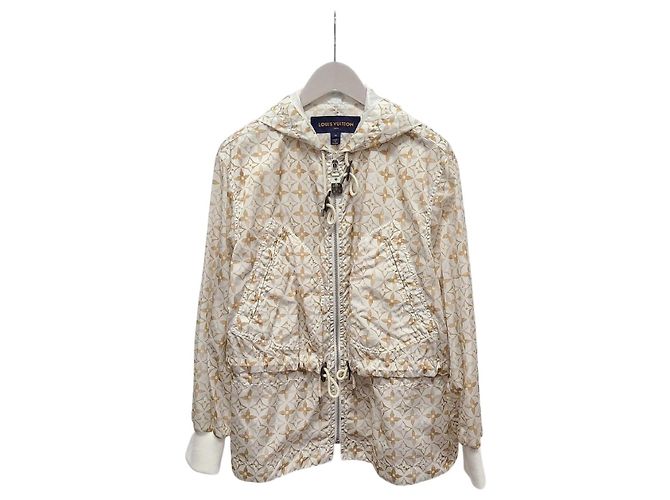 Louis Vuitton Monogram Champaign Flower Tile Short Parka White