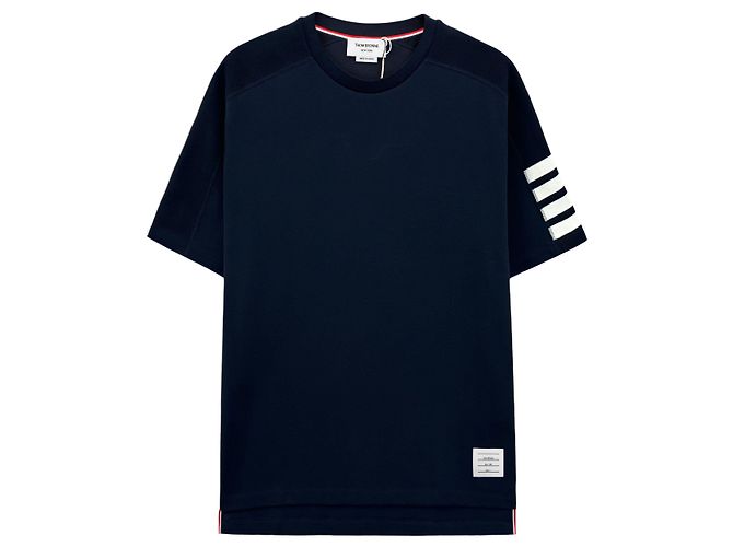 Thom Browne Diagonal Armband Short Sleeve T-Shirt Blue