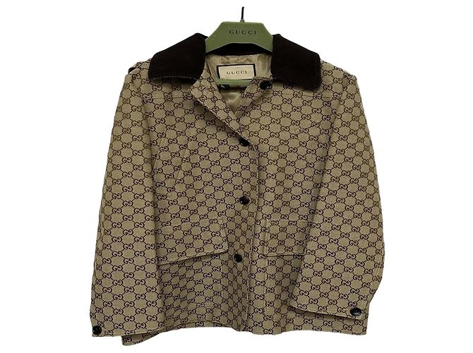 Gucci GG Cotton Blend Canvas Coat Multiple colors