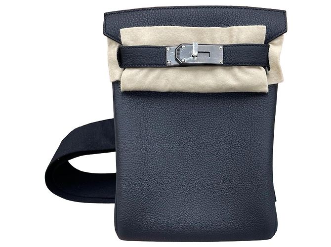 Hermès Kelly Hackado PM Black Silver Stamp Noir