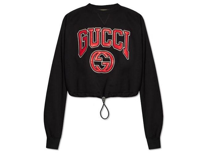 Gucci Bestickter Jersey-Sweatshirt stamp: Schwarz