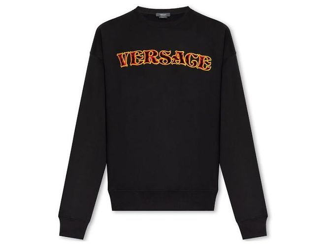Versace Rug Logo Embroidery Sweatshirt stamp: Black