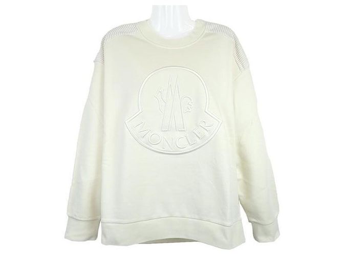 Moncler Sweatshirt mit besticktem Logo Weiß 
